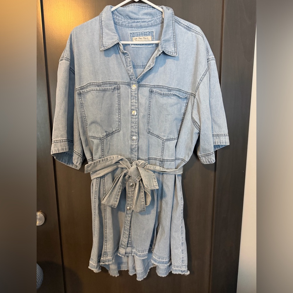 We The Free Light Blue Denim Shirt